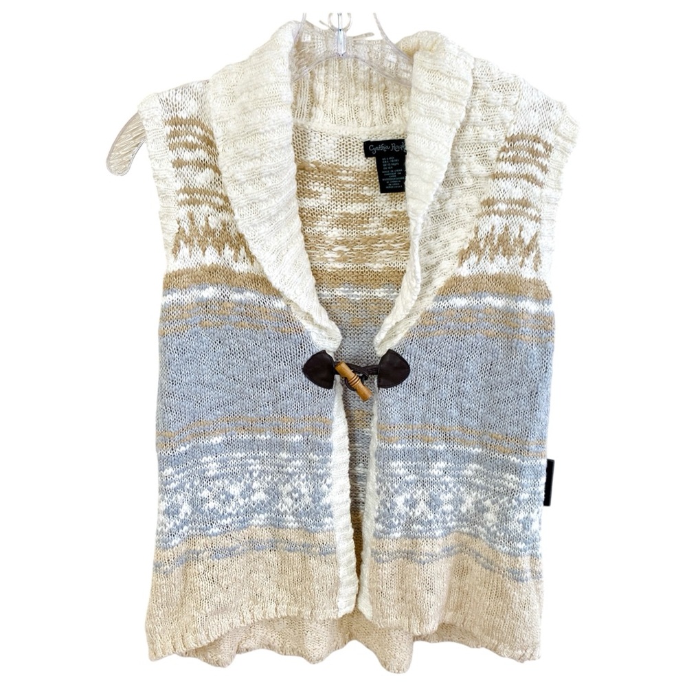 Cynthia Rowley Sweater Vest Cream Girls 14 Fair Isle Festival New Granola Girl